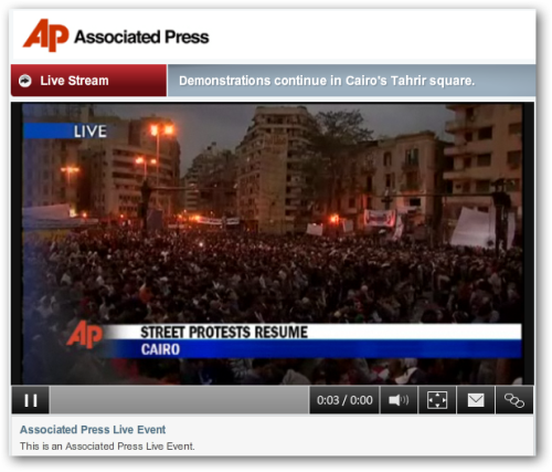Tahrir Square- Screenshot of livestream